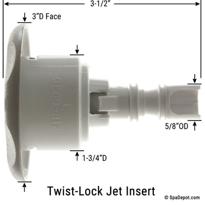 Waterway 3" Mini Storm Directional Twist-Lock Jet Insert - Sterling Gray