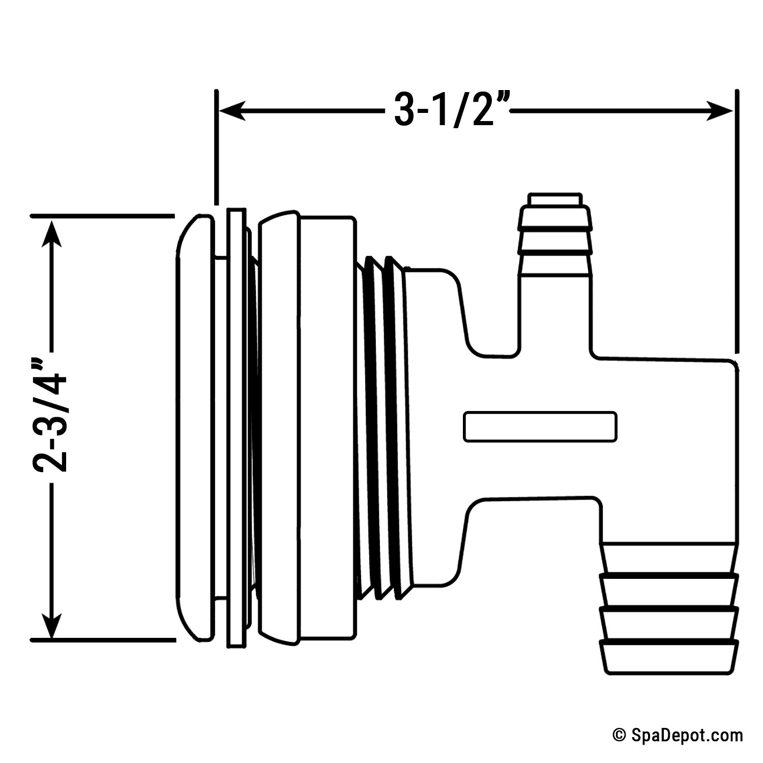 Hot Tub Jet Housing Waterway 3" Mini Storm Screwin Jet Body