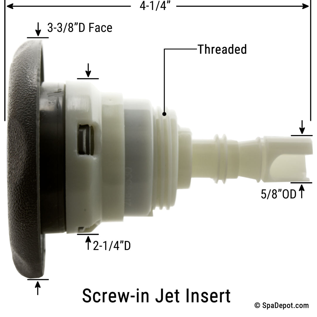 Waterway 3-3/8" Poly Storm Directional Screw-in Jet Insert - Gray