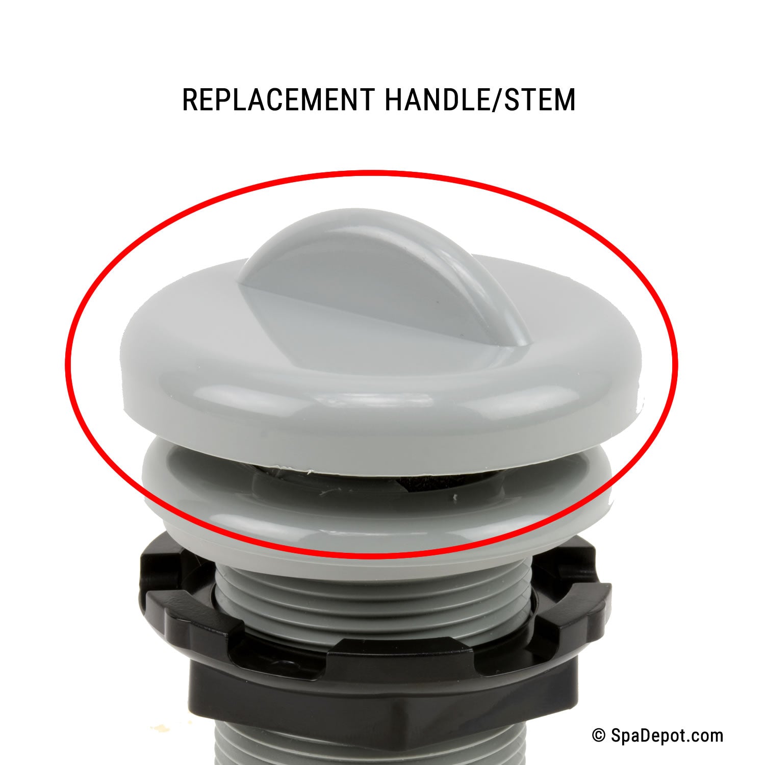 Hot Tub Air Control Valve 1" Crescent Handle Replacement Stem