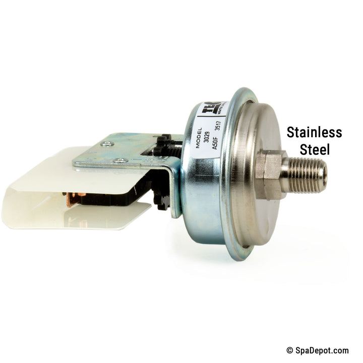 Pressure Switch - Adjustable, SPST-NO, Stainless Steel 3029