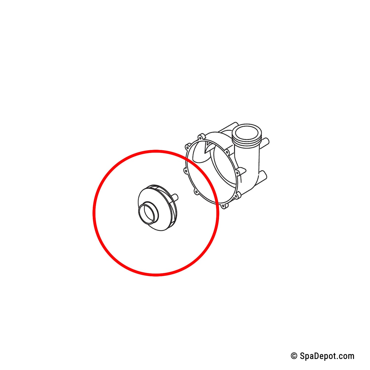 Aqua-Flo XP / XP2 Hot Tub Pump Impeller - 3 HP – SpaDepot.com