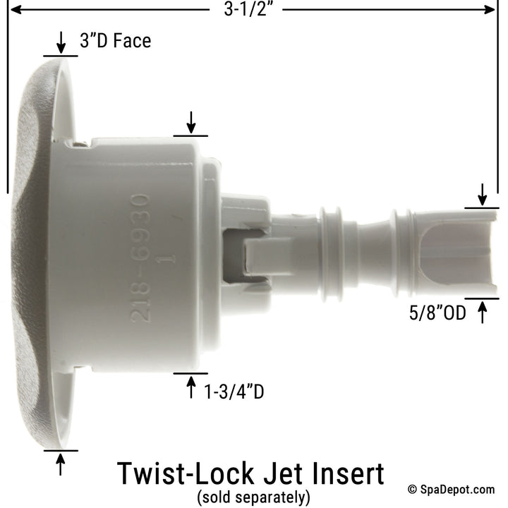 Waterway 3" Mini Storm Twist-Lock Jet Housing