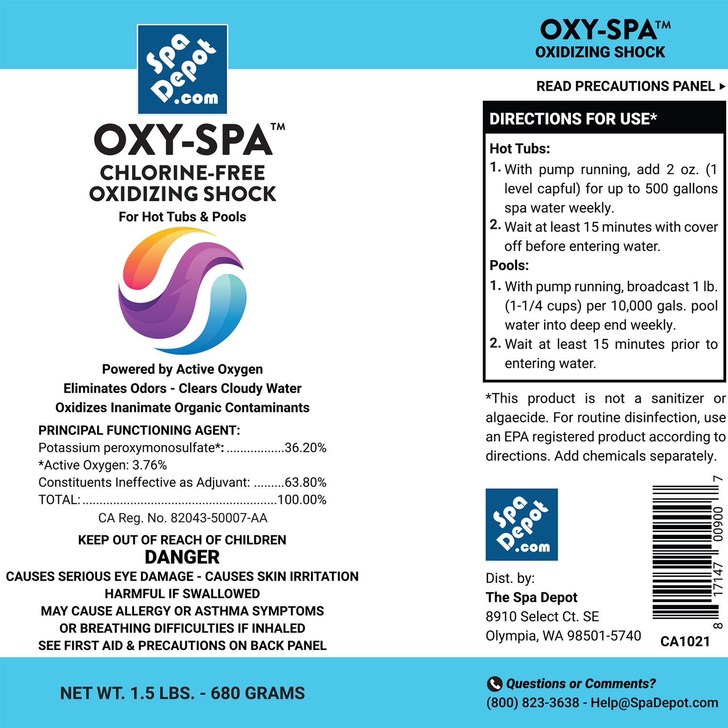 OxySpa Hot Tub Shock - Non-chlorine MPS 1.5 lb Bottle – SpaDepot.com