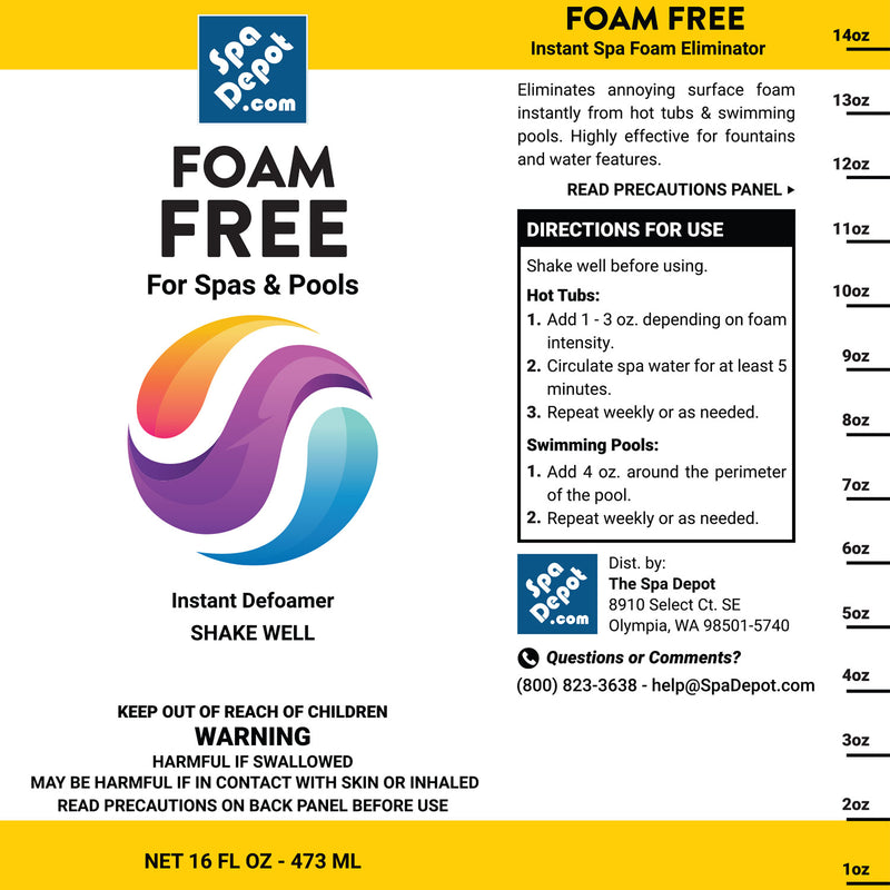Foam Free Water Defoamer for Spas & Pools