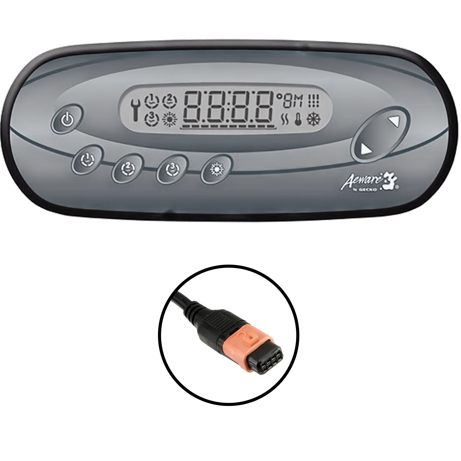 Gecko Buttons Gecko IN.K450 Topside Control Keypad - 7 Button 34-0240A-K – SpaDepot.com