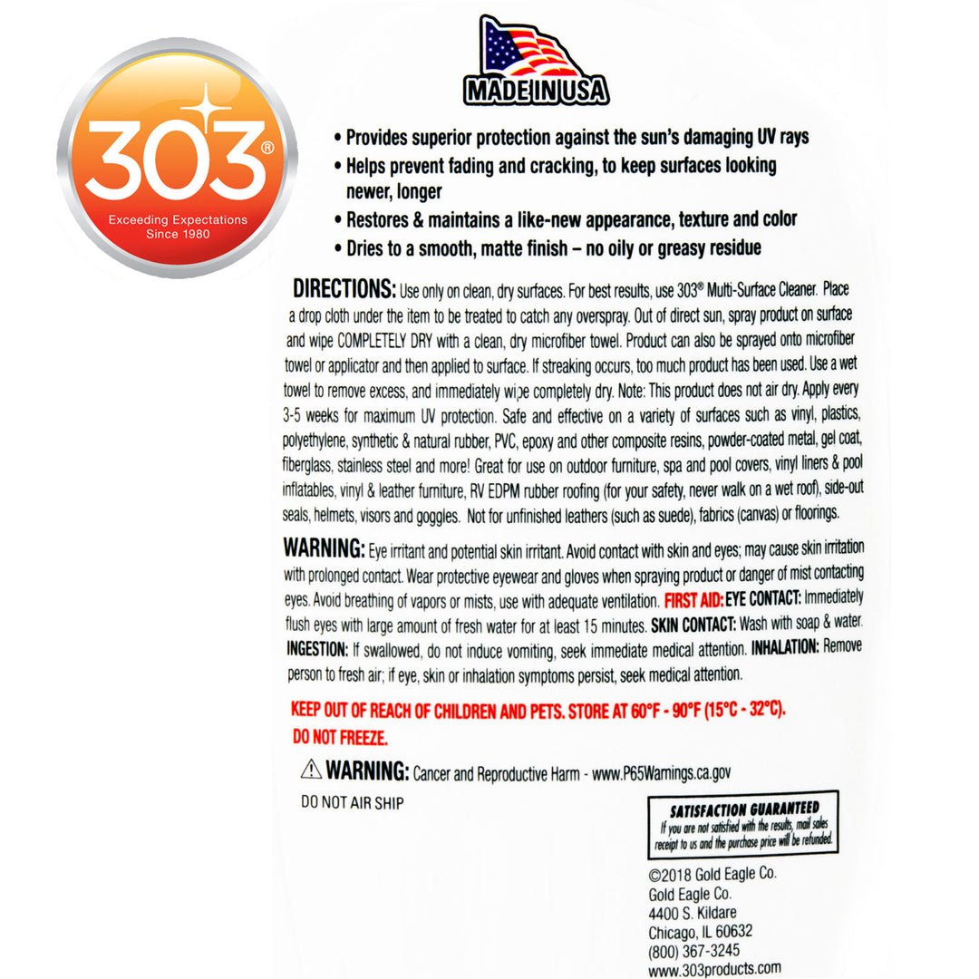 303 Protectant for Vinyl Spa Covers