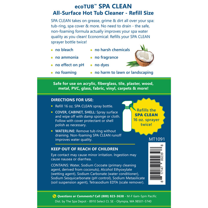 eco-TUB Spa Clean Refill 32oz.